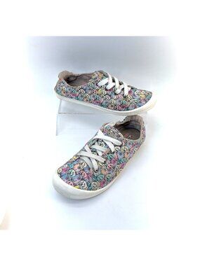 Skechers Bobs Womens Memory Foam Multicolor Dog Print Sneakers Size 7.5